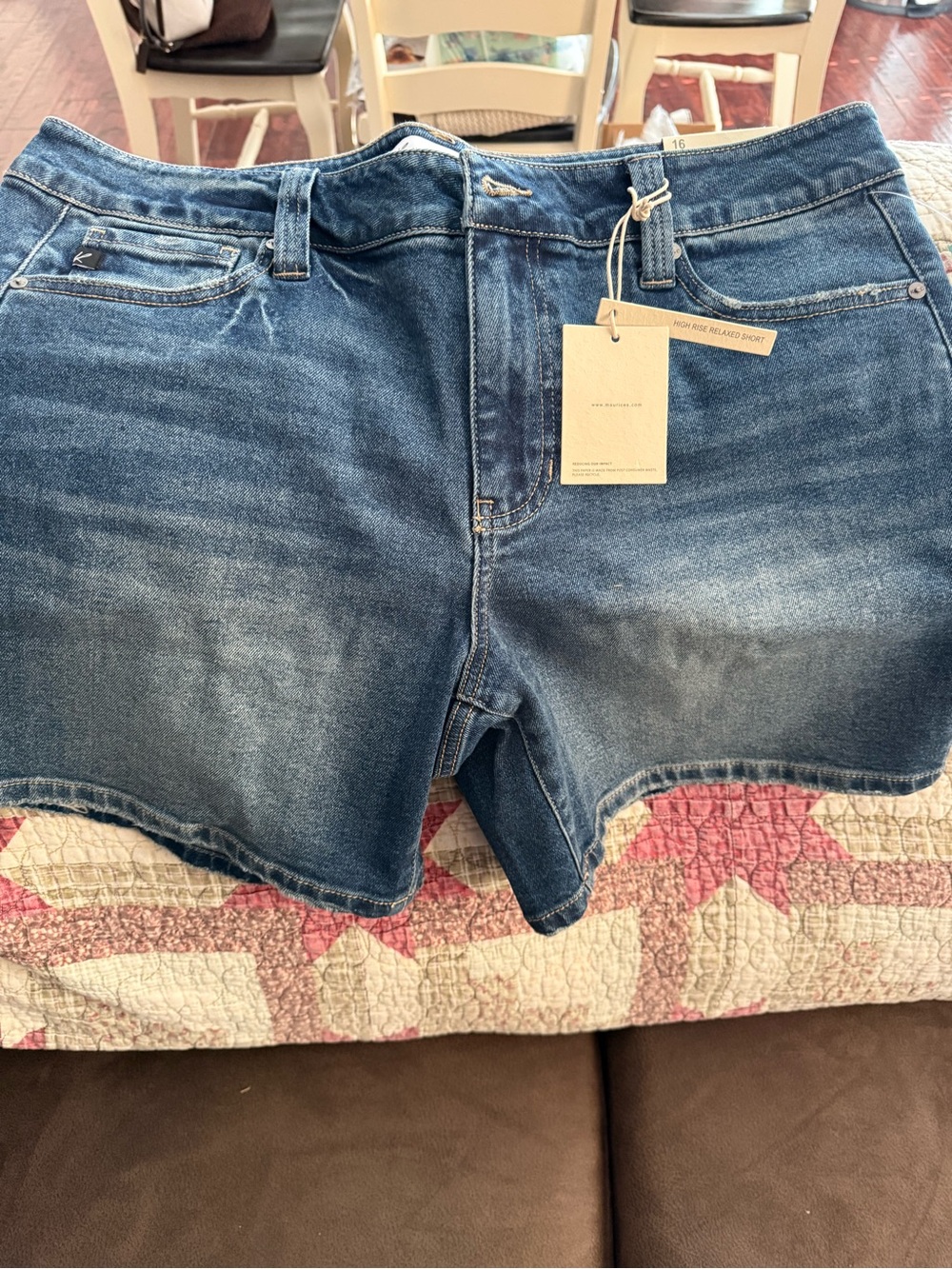 KanCan Blue Washed Denim Shorts with Tag